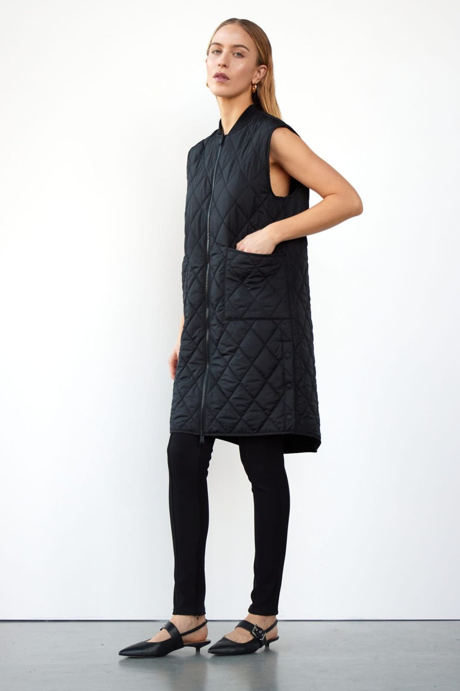 Long Jackets | Stylestore Wblliva Quilted Long Waistcoat