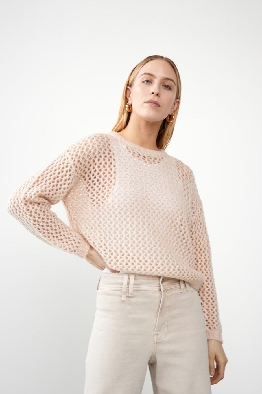 Knitted Pullovers | Stylestore Wblopal Openwork Sweater