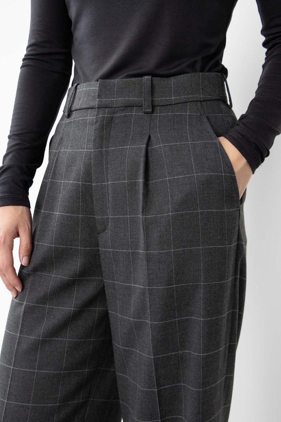 Pants | Stylestore Wblfate Grid Check Pleat Pants