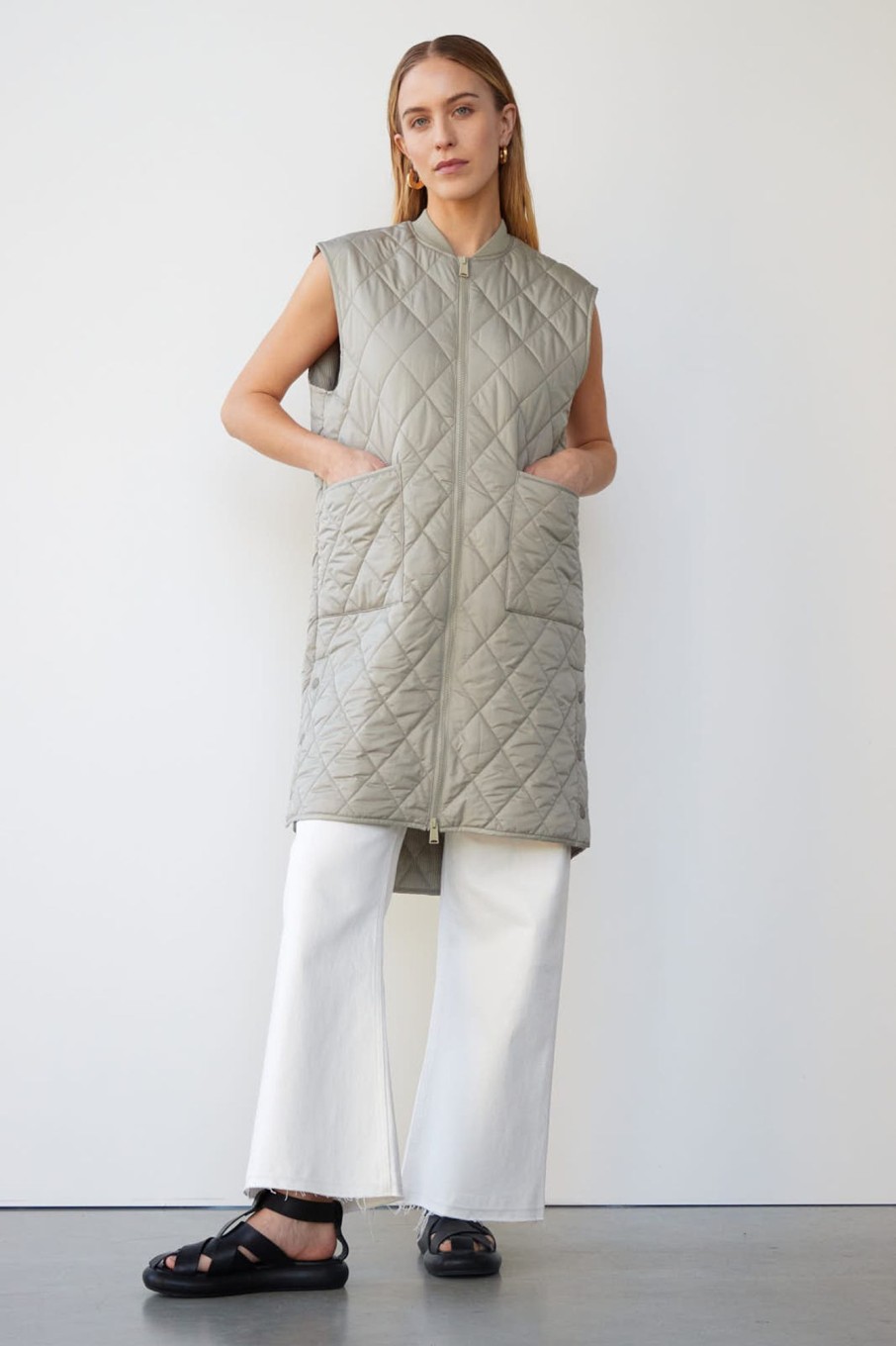 Long Jackets | Stylestore Wblliva Quilted Long Waistcoat