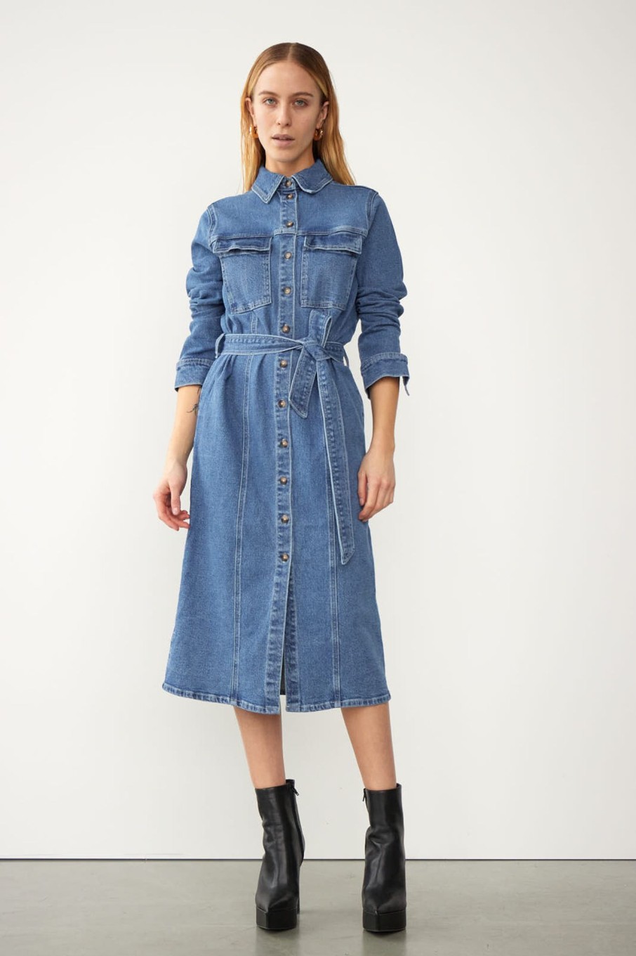 Everyday Dresses | Stylestore Wbldana Midi Denim Shirt Dress