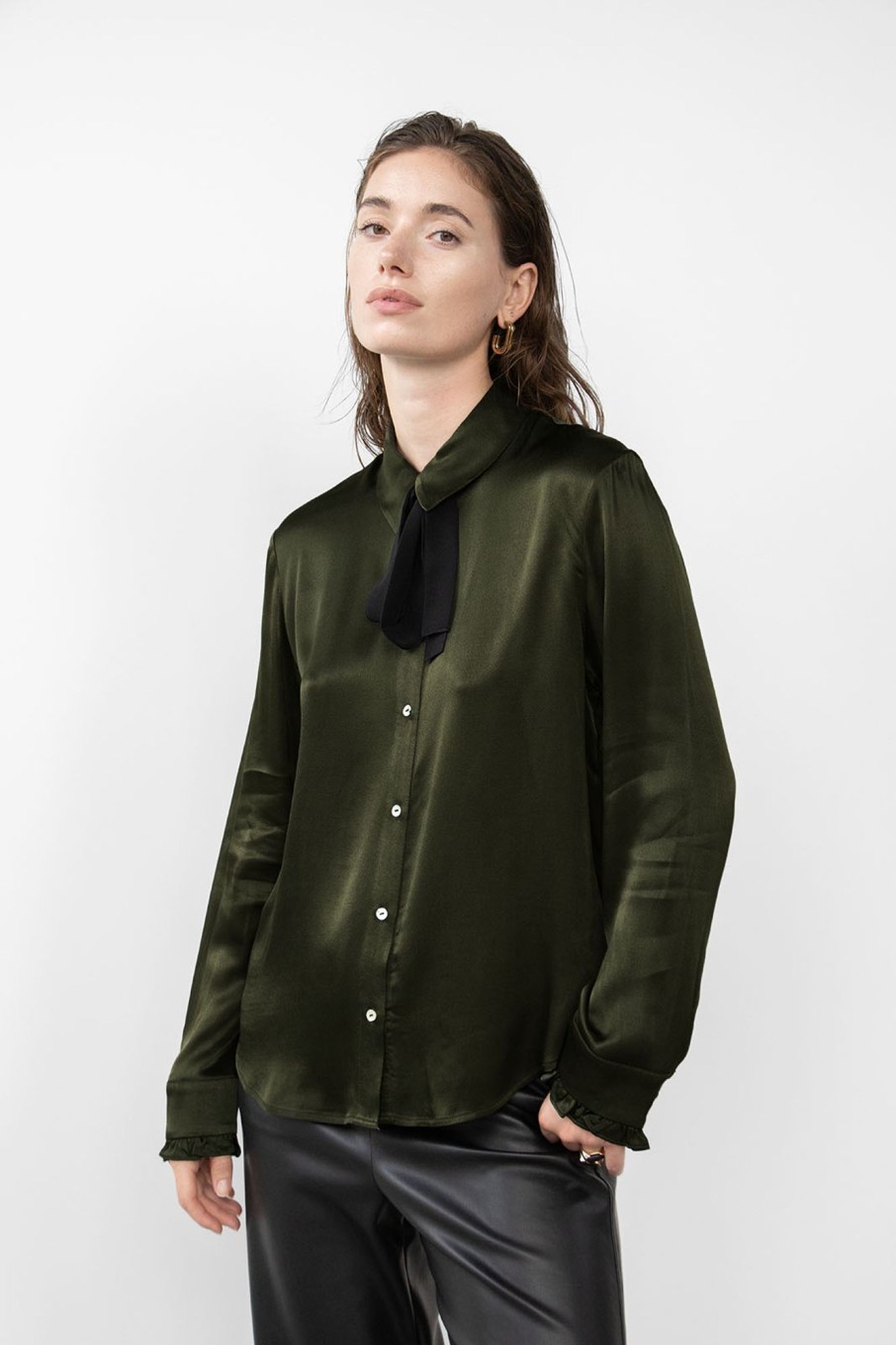 Shirts | Stylestore Wblzoe Ls Sateen Bow Shirt