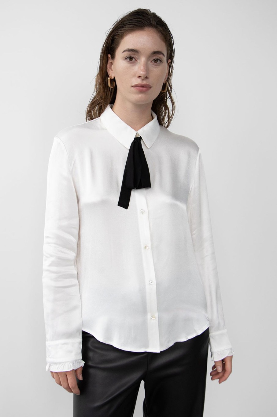 Shirts | Stylestore Wblzoe Ls Sateen Bow Shirt